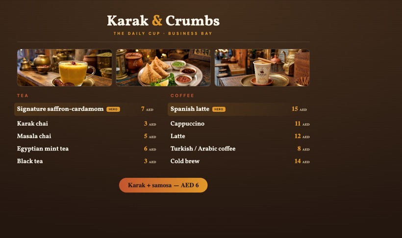 Menu board design