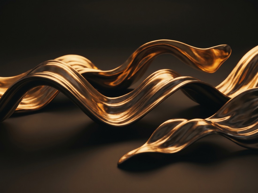 AI-generated abstract liquid-gold brand art