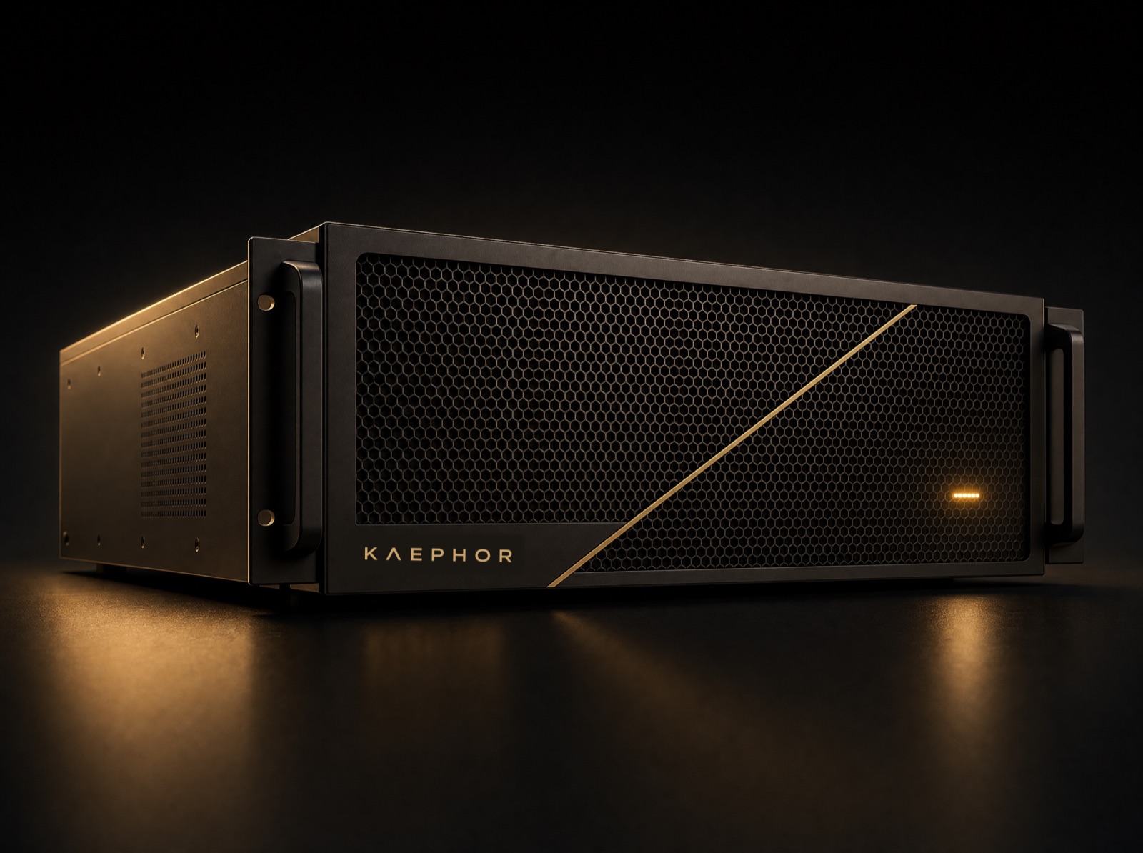 The Kaephor Appliance — a 2U rack unit with the AI inference engine built in