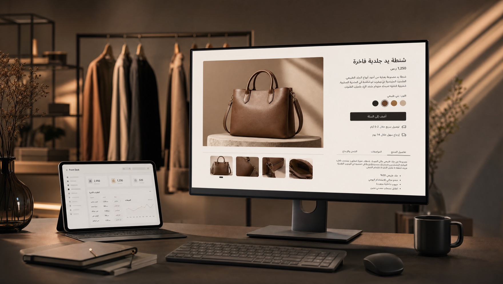 A Saudi e-commerce studio where Kaephor generates native Arabic product content
