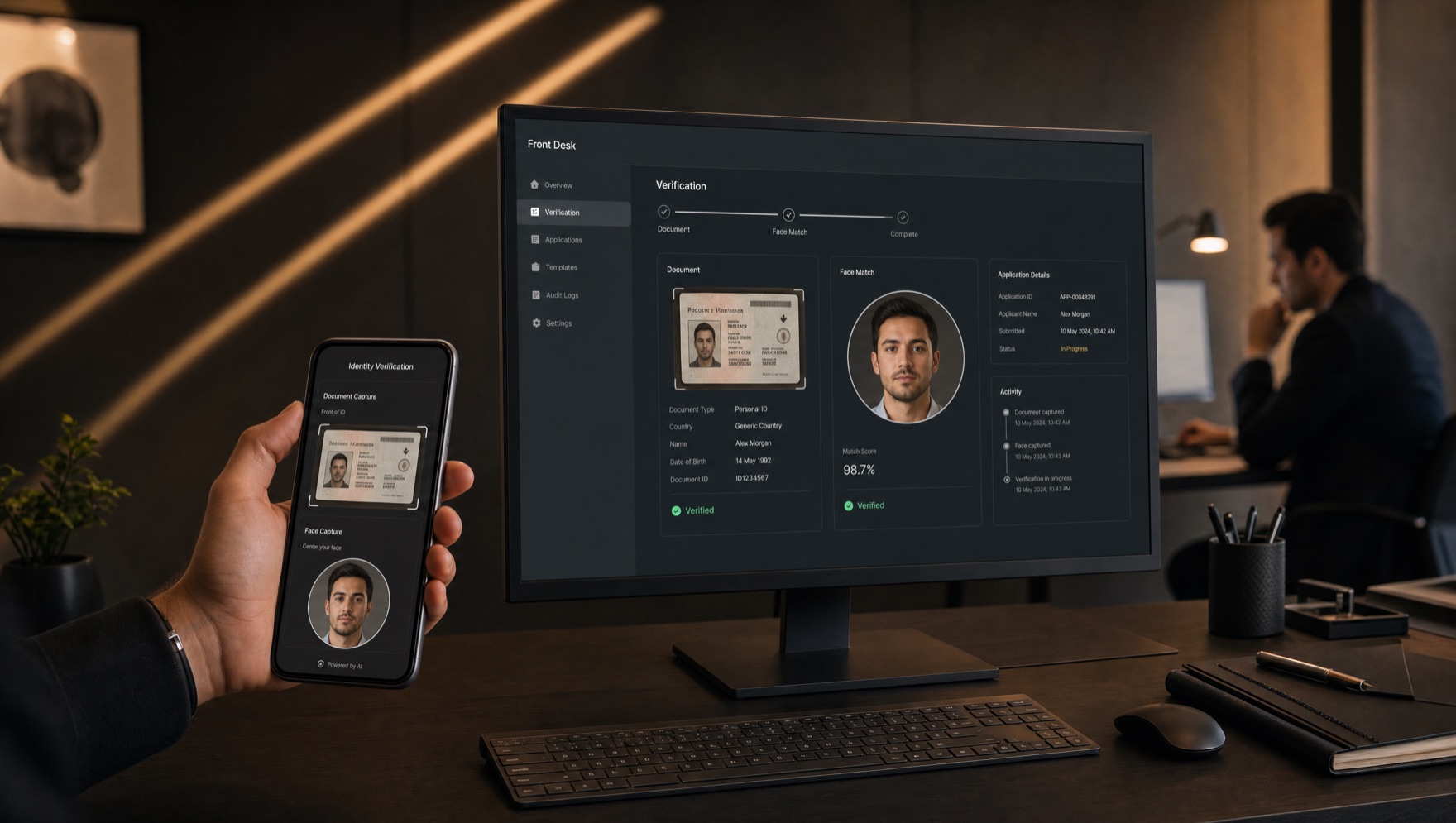 A Saudi fintech office where Kaephor runs SAMA-grade KYC identity verification