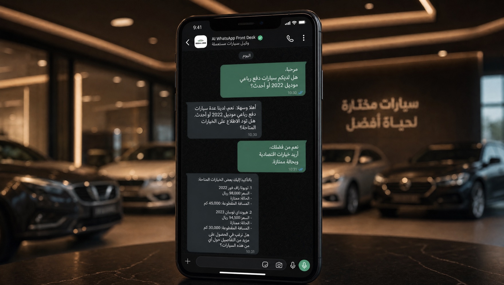 Used-car dealership AI Front Desk